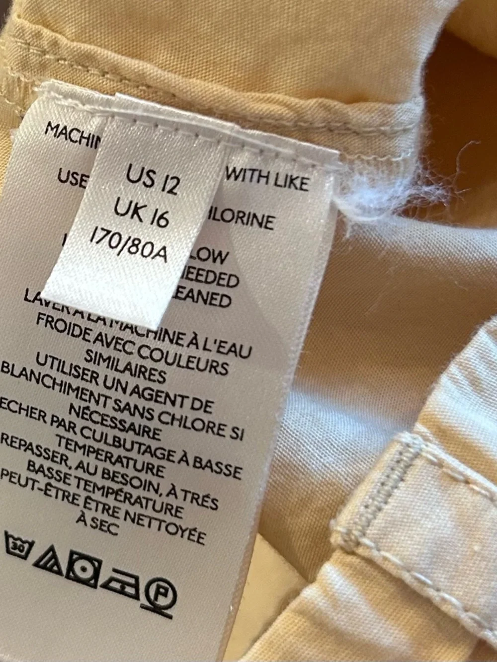 Free People Menorca Crop Wide Leg Cotton Pants Size 12 Pale Yellow
